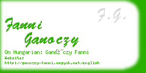 fanni ganoczy business card